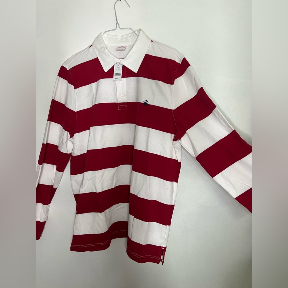 Mens brooks brothers stripes long sleeve polo. NWT